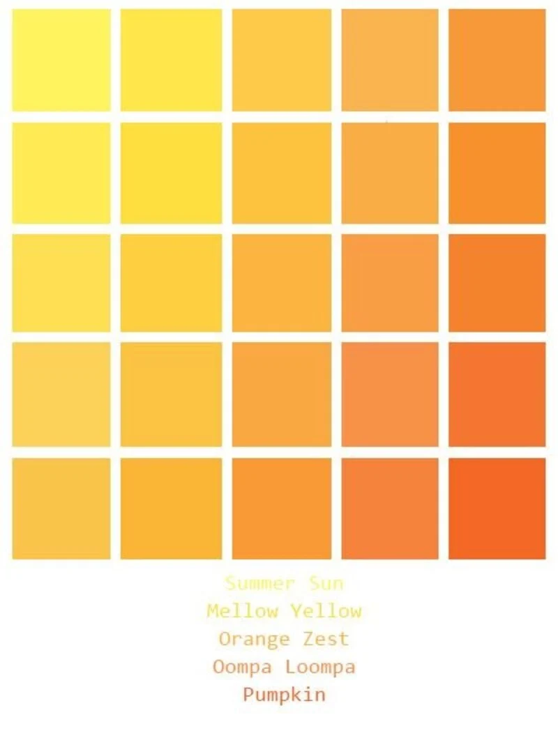 Bảng màu vàng hợp với màu gì