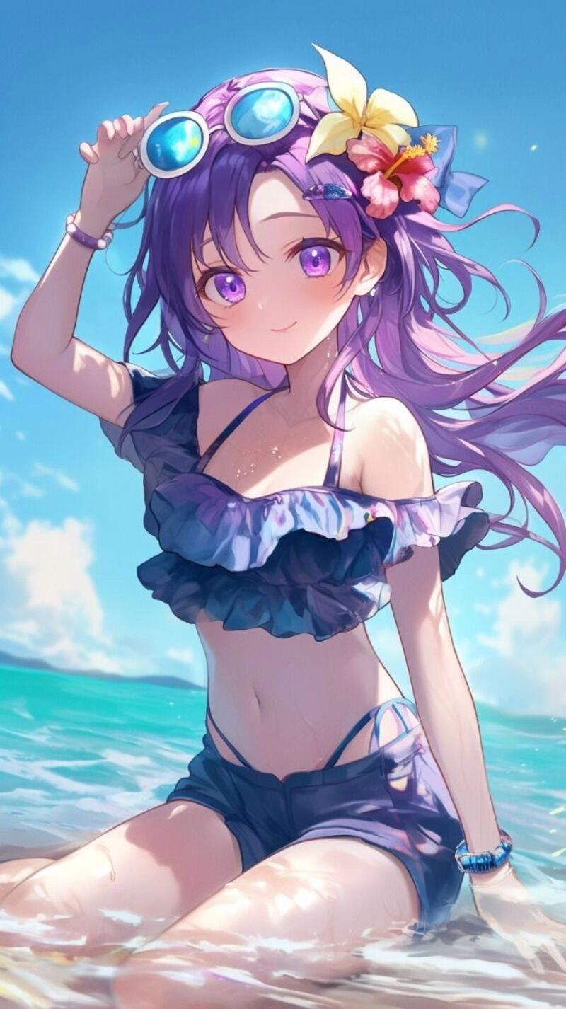 ảnh anime nữ mặc đồ bơi