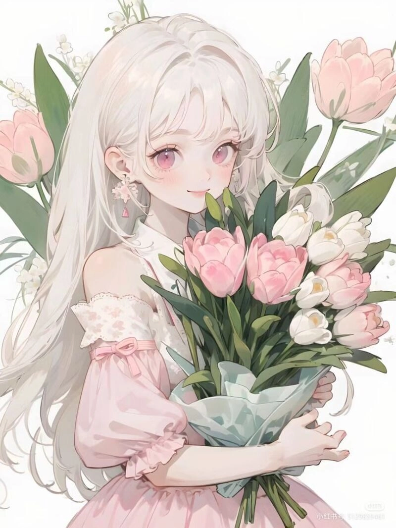 Top 999+ ảnh cô gái cầm hoa anime đốn tim mọi ánh nhìn