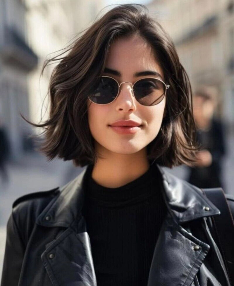 ảnh gái xinh tóc ngắn đeo kính