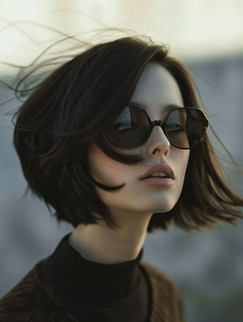 ảnh gái xinh tóc ngắn đeo kính