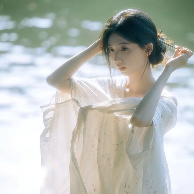 ảnh gái xinh búi tóc