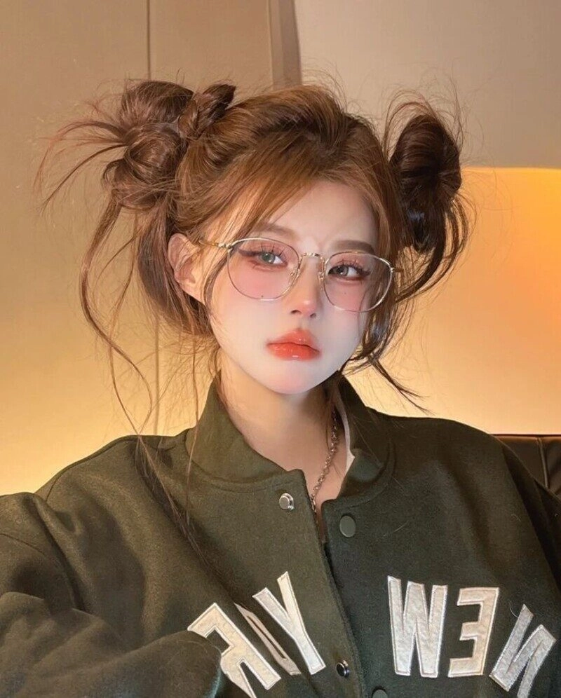 ảnh gái xinh búi tóc