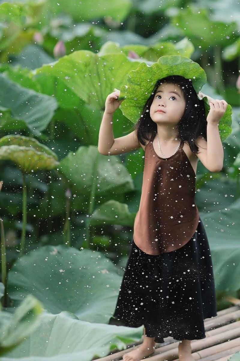 chụp ảnh sen cho bé gái