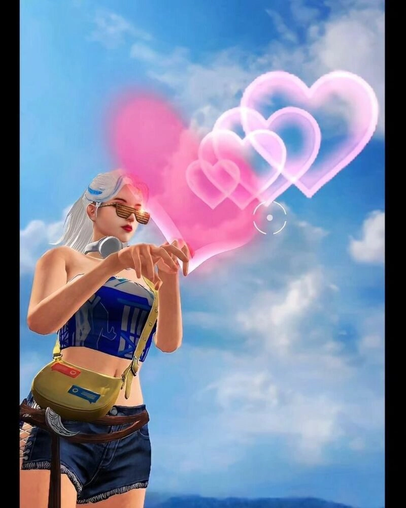 con gái ảnh ff thả tim