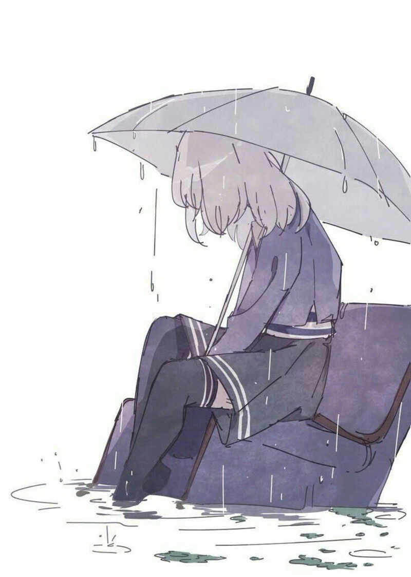 Hình ảnh cô gái xinh đẹp cầm ô đi dưới mưa xinh đẹp